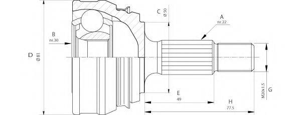 OPEN PARTS CVJ500510 Шарнірний комплект, приводний вал