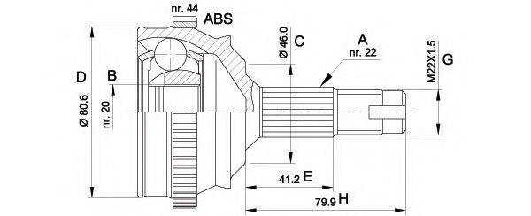 OPEN PARTS CVJ510510 Шарнірний комплект, приводний вал