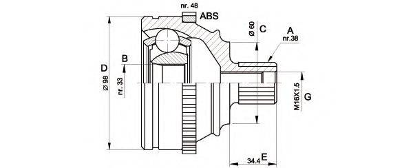 OPEN PARTS CVJ512210 Шарнірний комплект, приводний вал