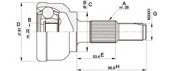 OPEN PARTS CVJ512410 Шарнірний комплект, приводний вал