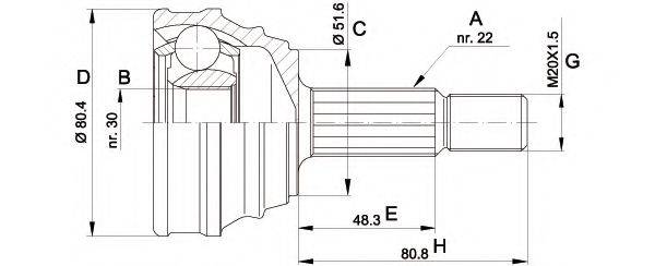 OPEN PARTS CVJ519010 Шарнірний комплект, приводний вал