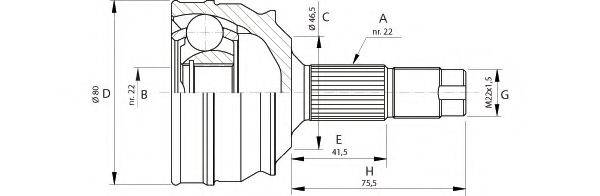 OPEN PARTS CVJ522410 Шарнірний комплект, приводний вал