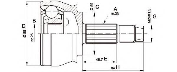 OPEN PARTS CVJ523910 Шарнірний комплект, приводний вал