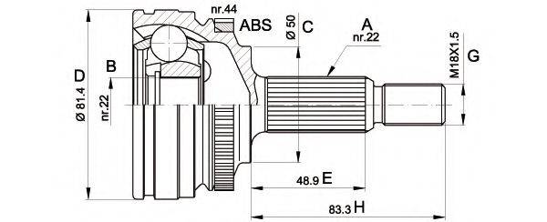 OPEN PARTS CVJ526610 Шарнірний комплект, приводний вал