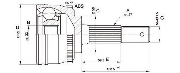 OPEN PARTS CVJ533910 Шарнірний комплект, приводний вал