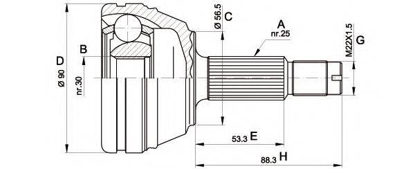 OPEN PARTS CVJ535110 Шарнірний комплект, приводний вал