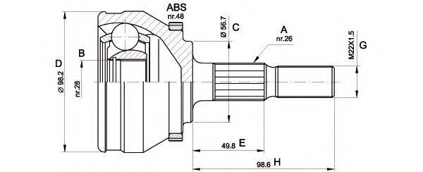 OPEN PARTS CVJ535510 Шарнірний комплект, приводний вал