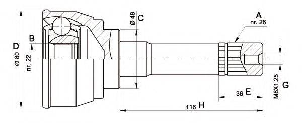 OPEN PARTS CVJ536710 Шарнірний комплект, приводний вал