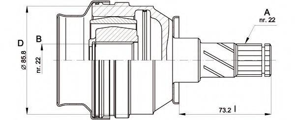 OPEN PARTS CVJ540720 Шарнірний комплект, приводний вал