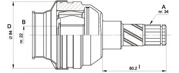 OPEN PARTS CVJ542720 Шарнірний комплект, приводний вал