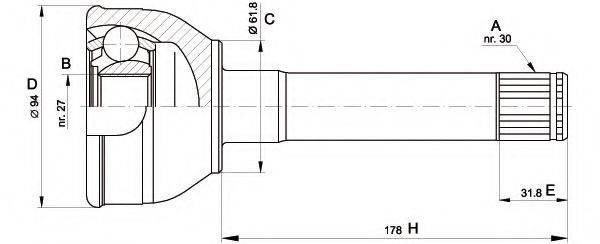 OPEN PARTS CVJ542910 Шарнірний комплект, приводний вал