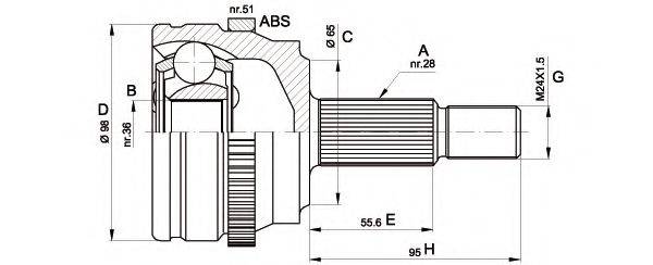 OPEN PARTS CVJ550110 Шарнірний комплект, приводний вал