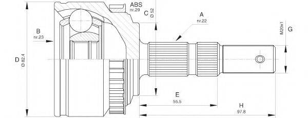 OPEN PARTS CVJ552610 Шарнірний комплект, приводний вал