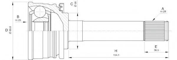 OPEN PARTS CVJ556010 Шарнірний комплект, приводний вал