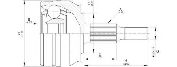 OPEN PARTS CVJ557910 Шарнірний комплект, приводний вал