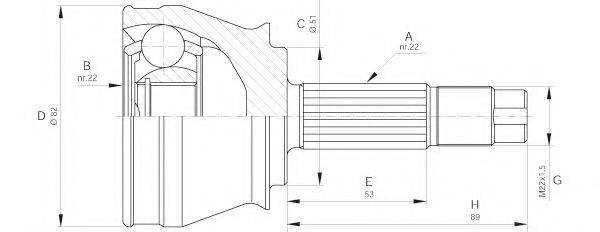 OPEN PARTS CVJ559510 Шарнірний комплект, приводний вал