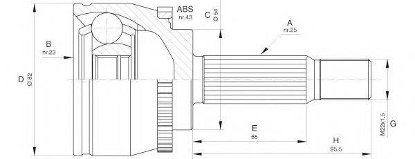 OPEN PARTS CVJ560110 Шарнірний комплект, приводний вал