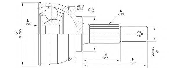 OPEN PARTS CVJ562910 Шарнірний комплект, приводний вал