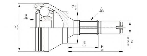 OPEN PARTS CVJ567710 Шарнірний комплект, приводний вал