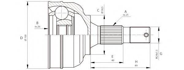 OPEN PARTS CVJ568010 Шарнірний комплект, приводний вал