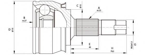 OPEN PARTS CVJ568210 Шарнірний комплект, приводний вал