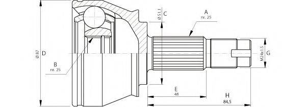 OPEN PARTS CVJ570910 Шарнірний комплект, приводний вал