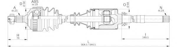 OPEN PARTS DRS620000 Приводний вал