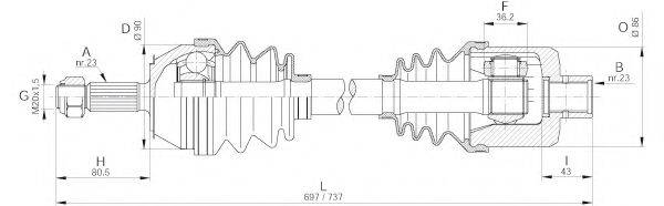 OPEN PARTS DRS620500 Приводний вал