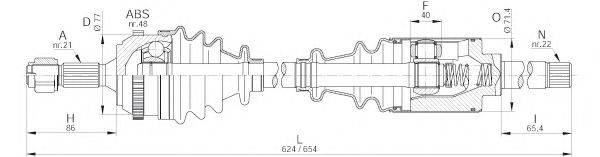 OPEN PARTS DRS621400 Приводний вал