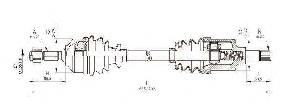 OPEN PARTS DRS636700 Приводний вал