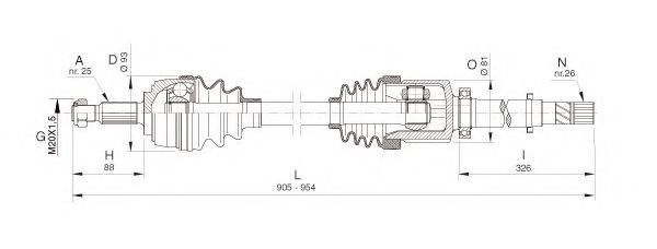 OPEN PARTS DRS638600 Приводний вал