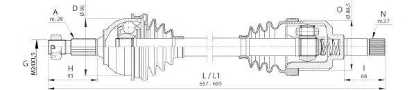 OPEN PARTS DRS638800 Приводний вал