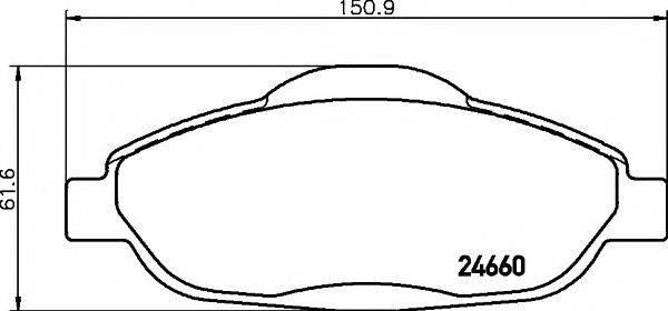 TEXTAR 2466001 Комплект гальмівних колодок, дискове гальмо