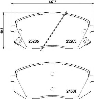 TEXTAR 2520501 Комплект гальмівних колодок, дискове гальмо