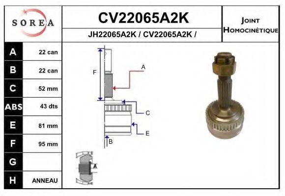 EAI CV22065A2K Шарнірний комплект, приводний вал