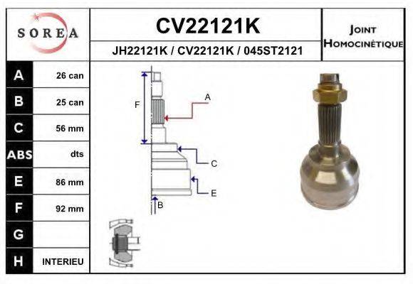 EAI CV22121K Шарнірний комплект, приводний вал