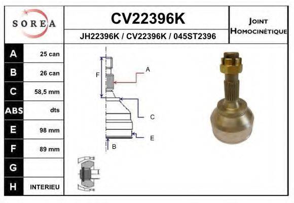 EAI CV22396K Шарнірний комплект, приводний вал