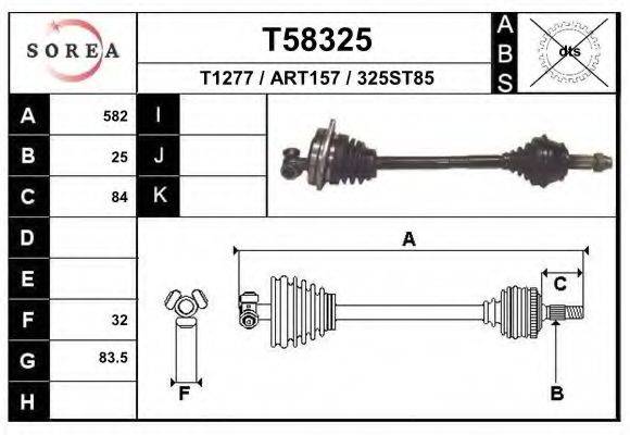 EAI T58325 Приводний вал