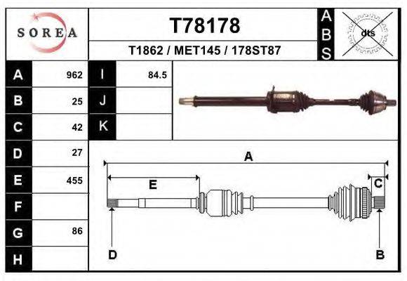 EAI T78178 Приводний вал