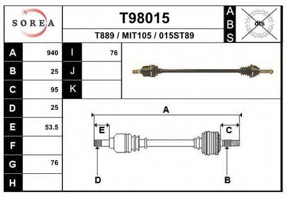 EAI T98015 Приводний вал