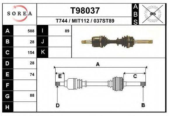 EAI T98037 Приводний вал