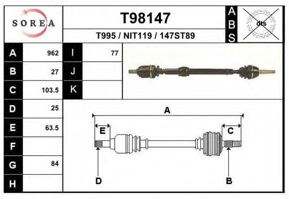 EAI T98147 Приводний вал