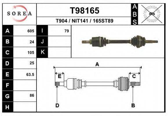 EAI T98165 Приводний вал