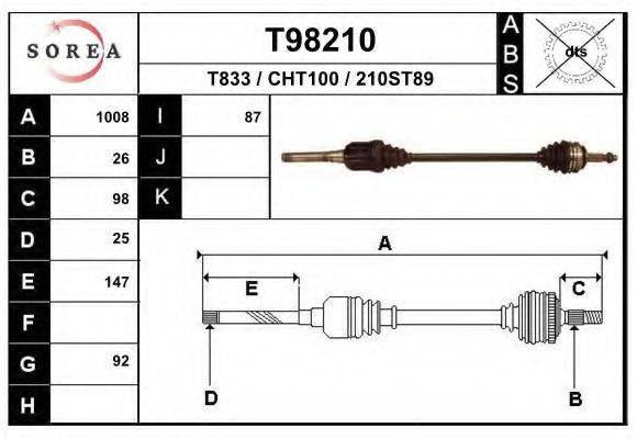 EAI T98210 Приводний вал