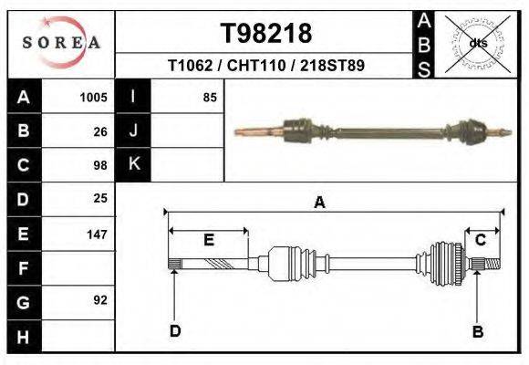 EAI T98218 Приводний вал