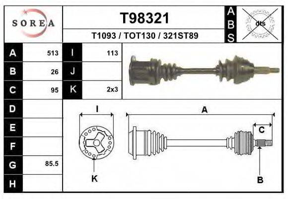 EAI T98321 Приводний вал