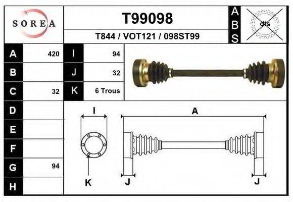 EAI T99098 Приводний вал