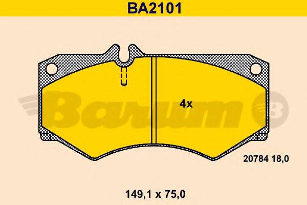 BARUM BA2101 Комплект гальмівних колодок, дискове гальмо