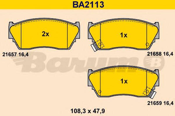 BARUM BA2113 Комплект гальмівних колодок, дискове гальмо