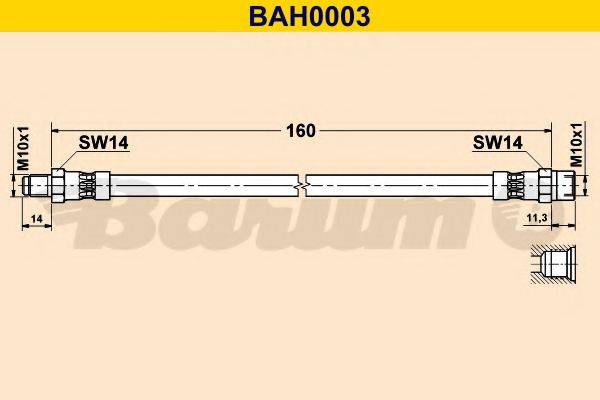 BARUM BAH0003 Гальмівний шланг